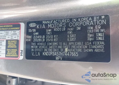 2017 Kia Soul + из США, поврежденный, VIN KNDJP3A57H7447665